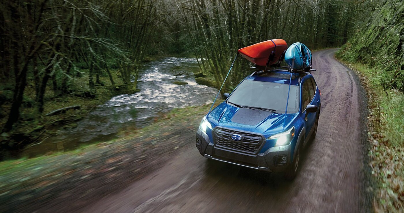 best cars for kayaks - subaru forester with kayak on the roof